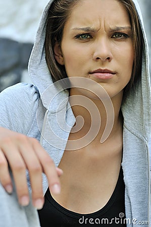 Young woman in hip hop style portrait