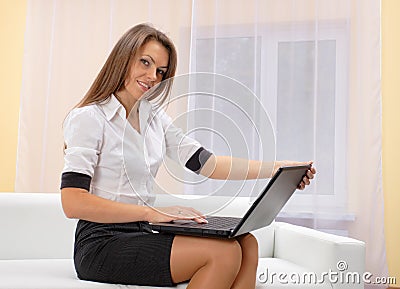 Young woman with laptop