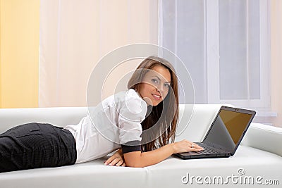 Young woman with laptop