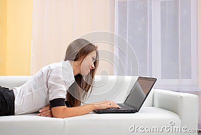 Young woman with laptop