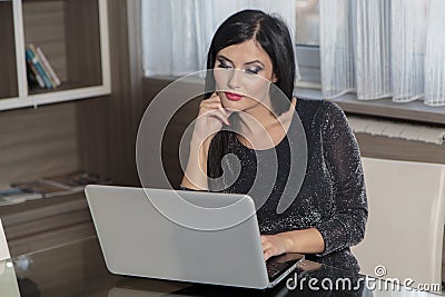 Young woman with laptop