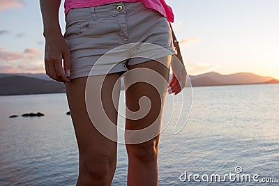Young woman legs closeup