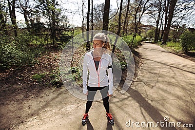 Young woman on outdoors training sessions