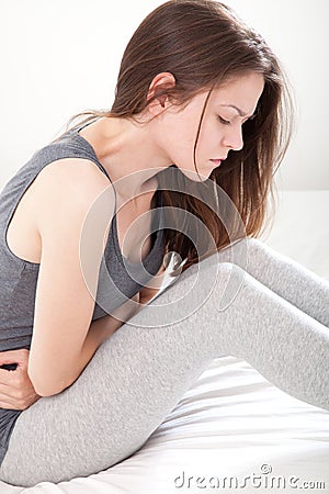 Young woman in pain