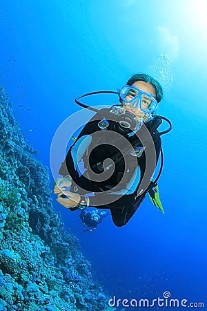 Young Woman Scuba Diver