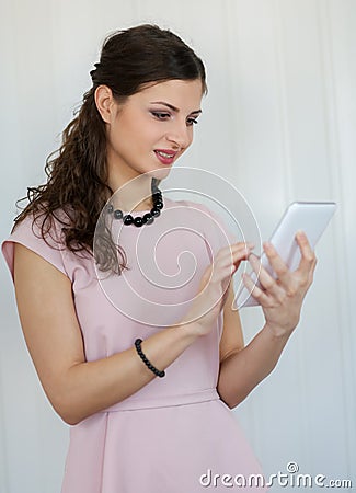 Young woman with tablet
