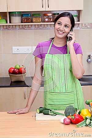 Young woman talking on cellphone