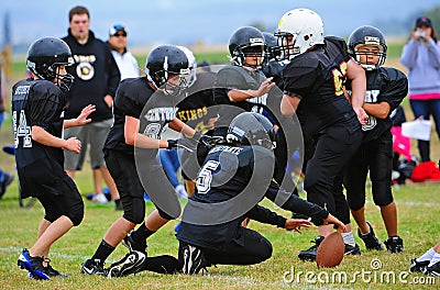 Youth American Football fumble