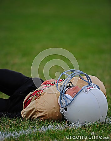 Youth American Football player down
