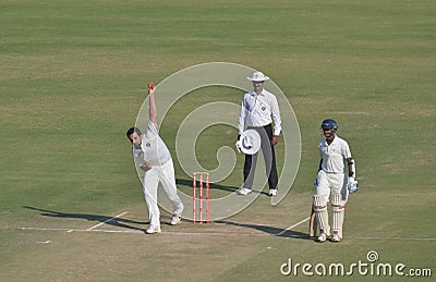 Zahir Khan Bowling in a Cricket Match