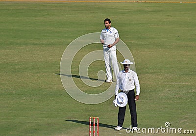 Zahir Khan Bowling in a Cricket Match