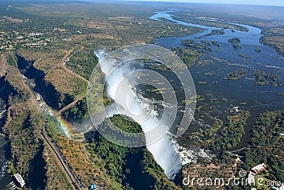 Zambesi river and Victoria Falls. Zimbabwe