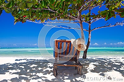 Zanzibar tropical and beach chair at the beach