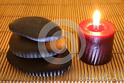 Zen Stones and Candle