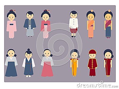 亚洲文化象传染媒介集合 向量例证 - 图片: 47076316