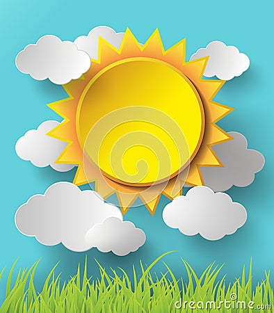 传染媒介太阳有云彩背景