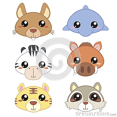 六个逗人喜爱的动画片动物顶头象.