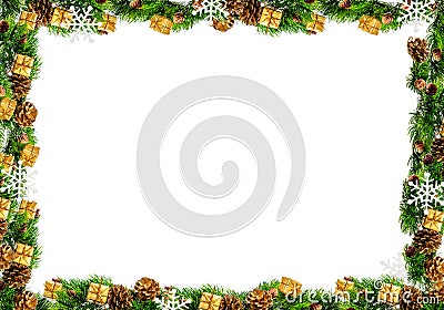 在白色背景隔绝的圣诞节框架.