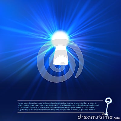 在蓝色背景的匙孔光 免版税库存图片 - 图片: 38760086