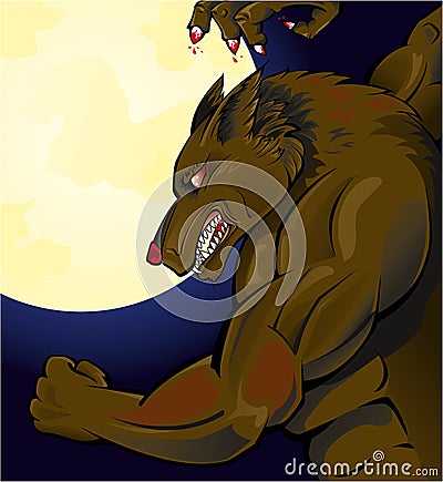 充分的例证月亮向量狼人.