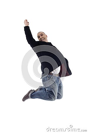 生意人高跳成功 图库摄影 - 图片: 7115572