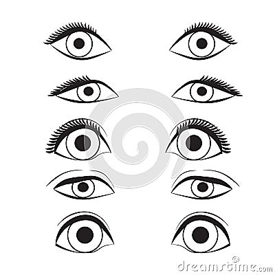 样式眼睛动画片线剪影形状设计摘要例证.