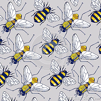 背景蜜蜂飞行模式