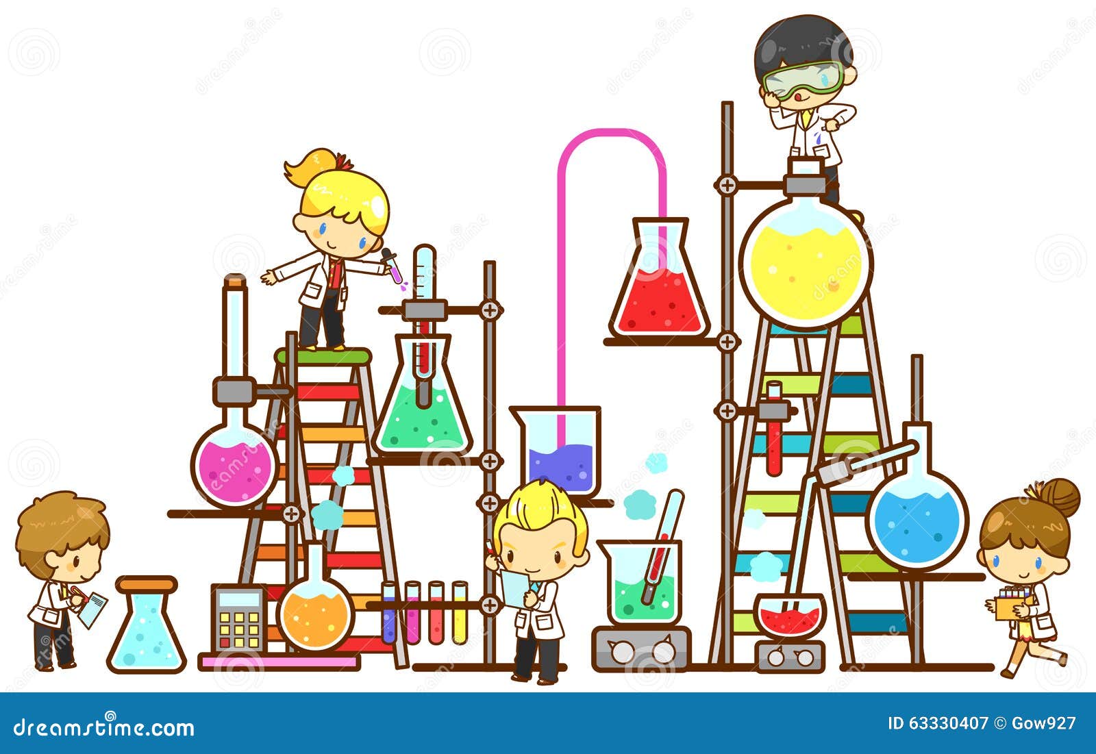 动画片儿童学生学习化学,运作