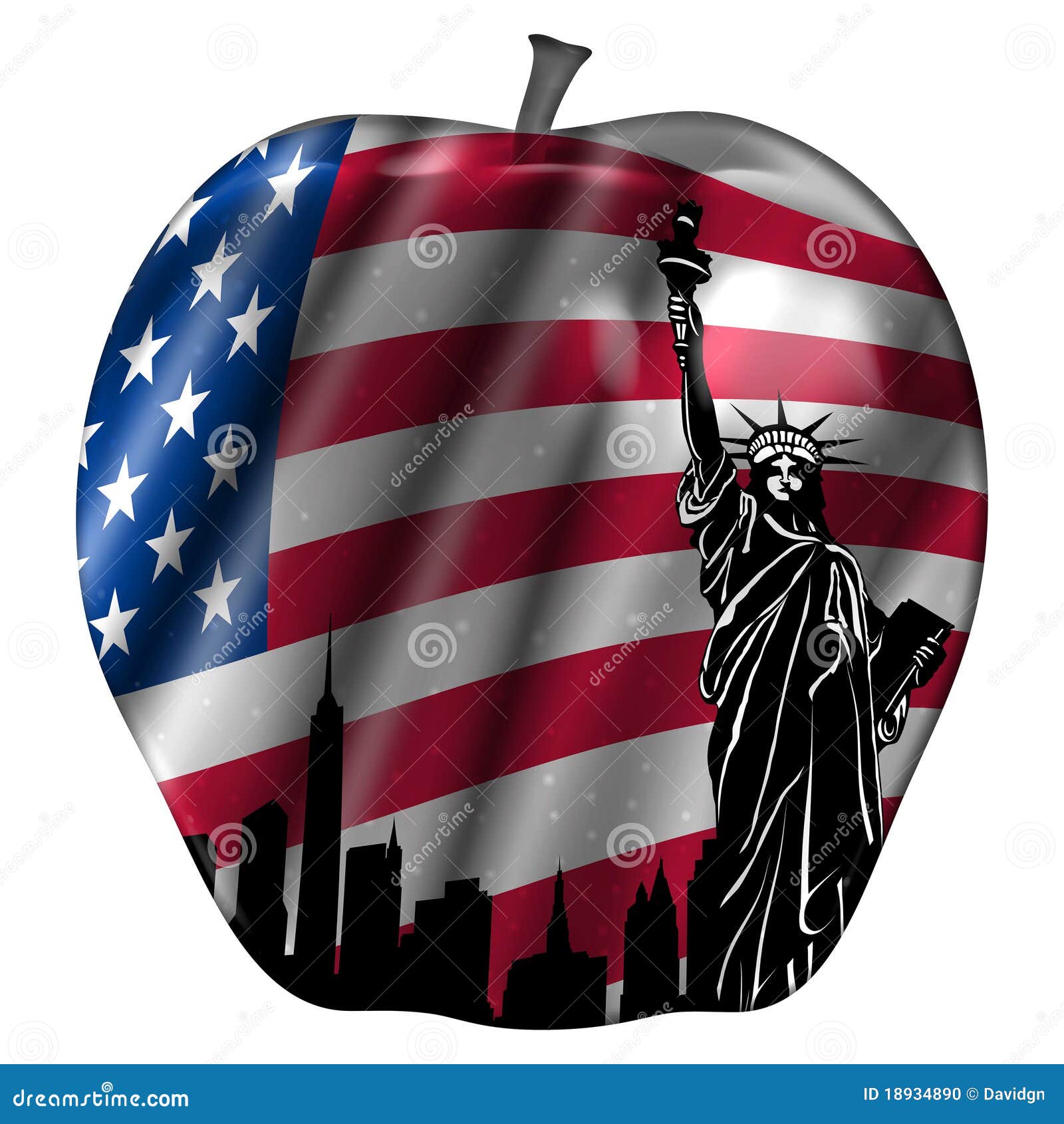Apple - сша - флаг - новых - skyline - статуя - сток-фото thye gn (davidgn) (#1859231) stockfresh.