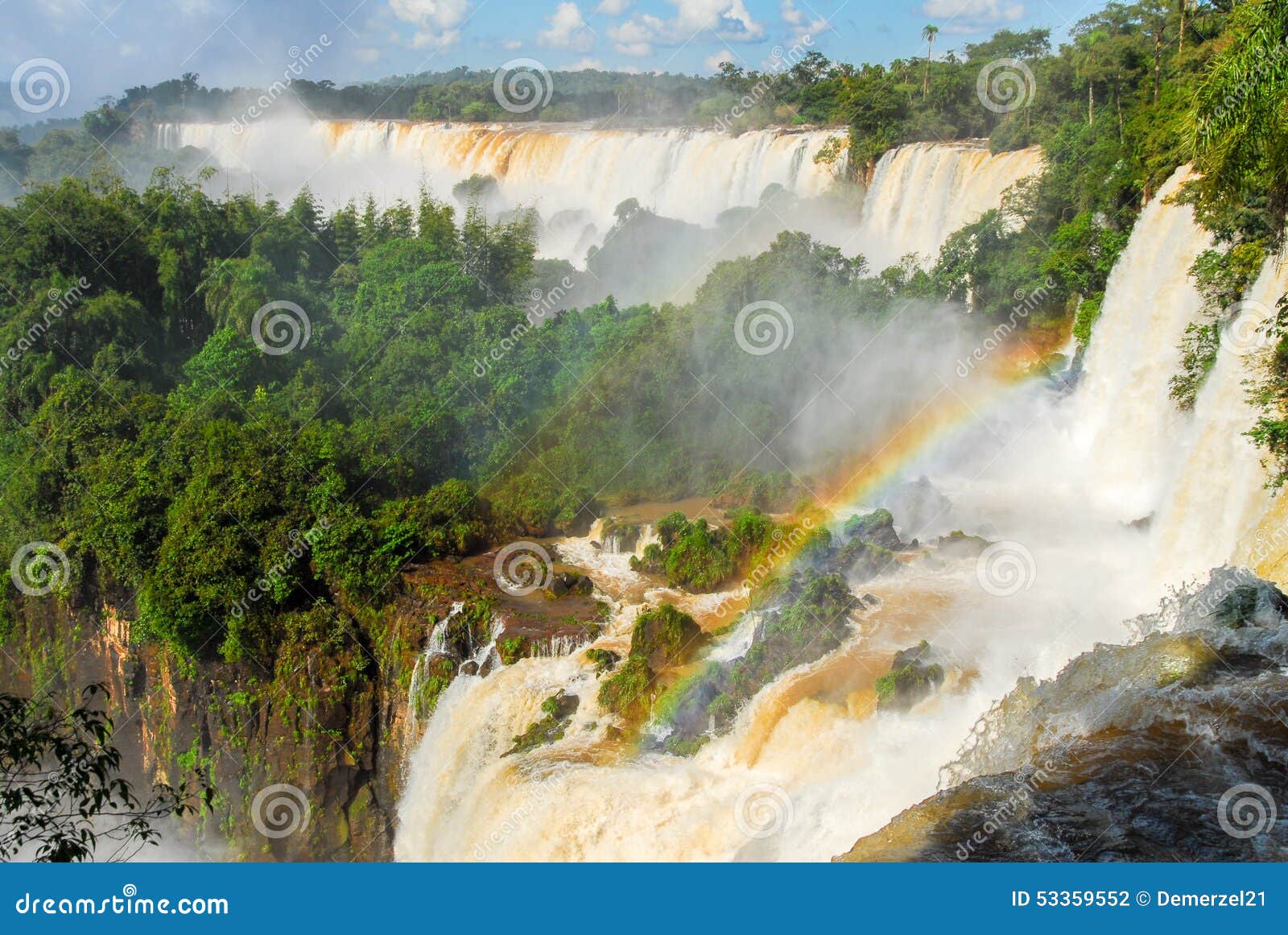 伊瓜苏瀑布,世界的瀑布最多的系列,位于巴西和阿根廷边界,从阿根廷边图片