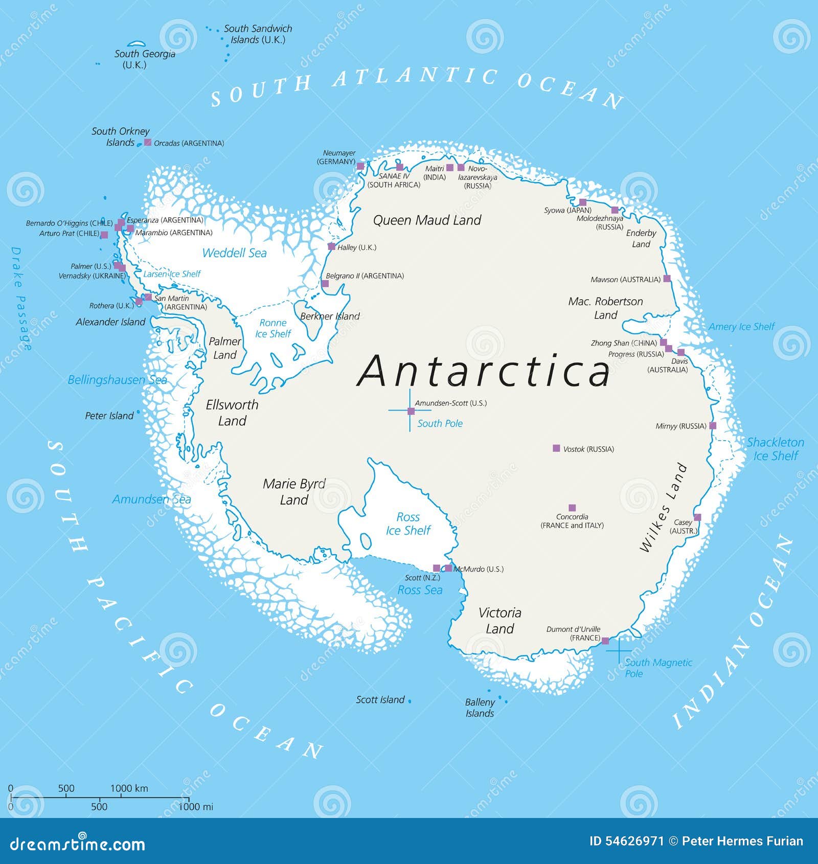 南极洲政治地图图片