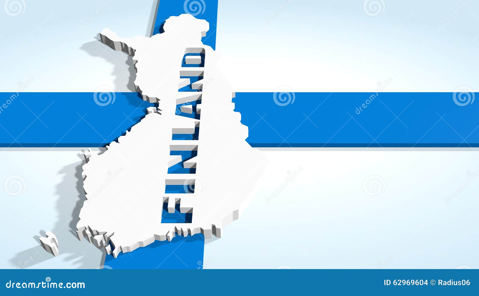 芬兰地图和拼贴画.