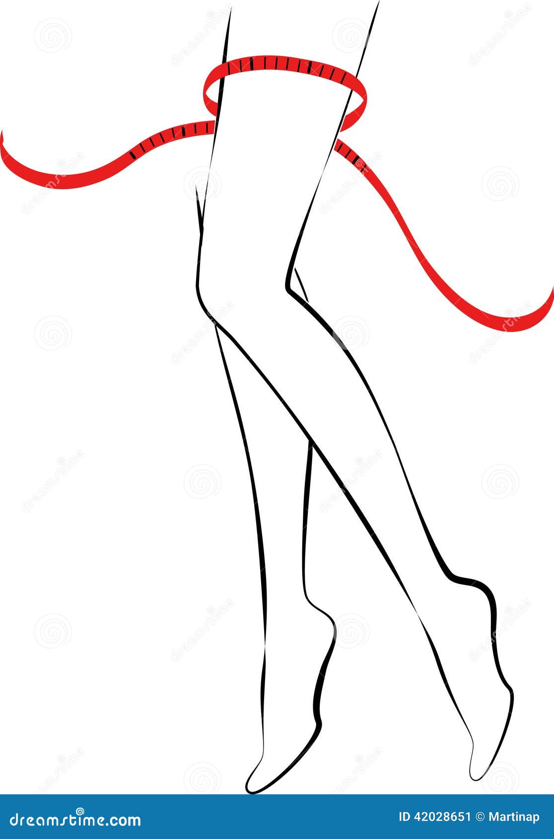 有卷尺的女性腿图片