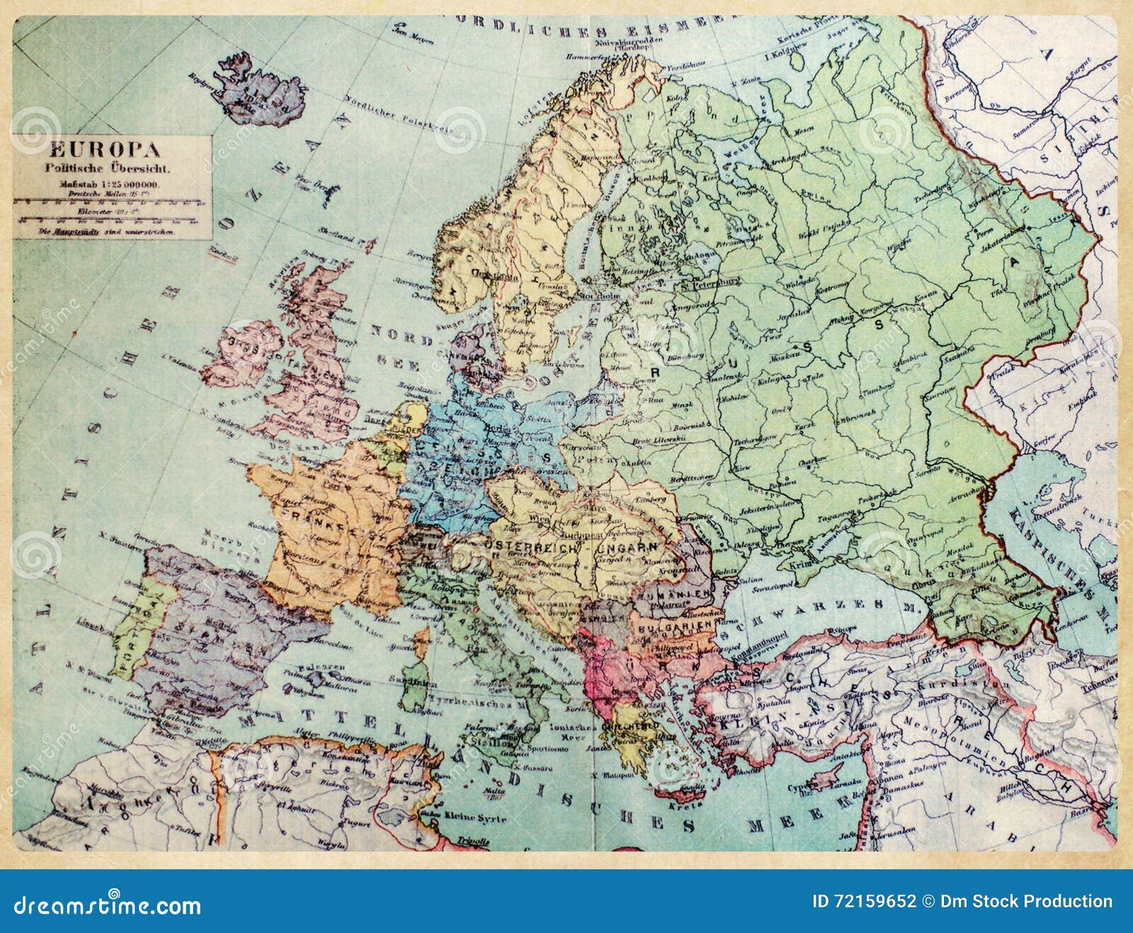 老欧洲历史地图 1900年.图片