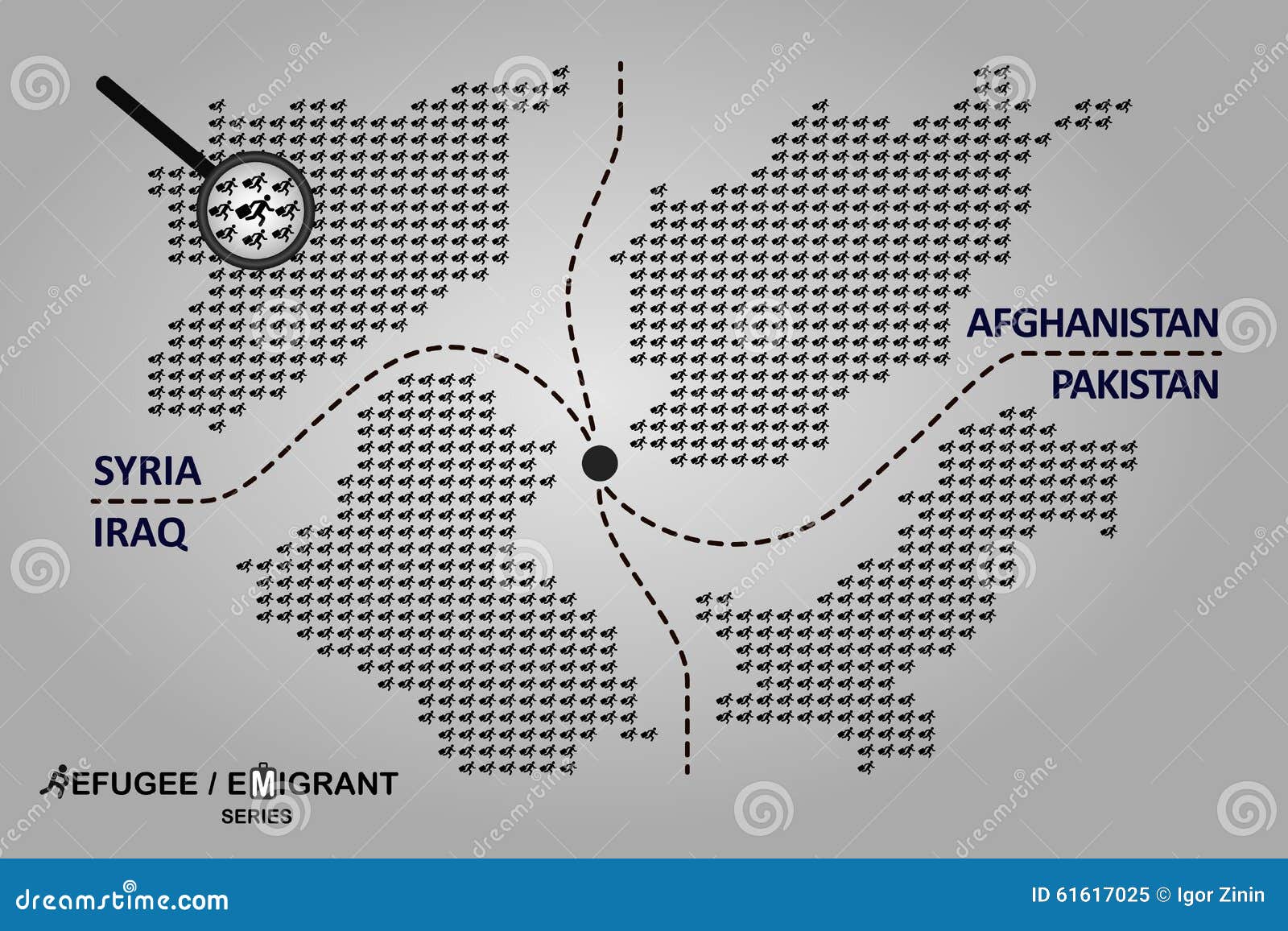 难民国家 例证包括阿富汗,叙利亚,伊拉克和巴基斯坦的地图图片