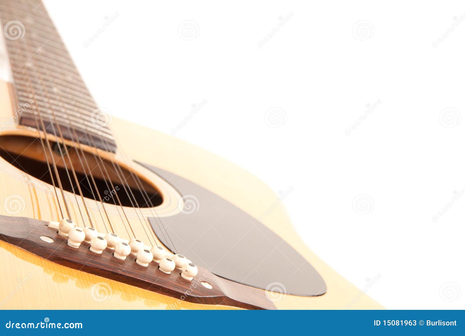 Stock Photos: A 12 string acoustic guitar on a white background