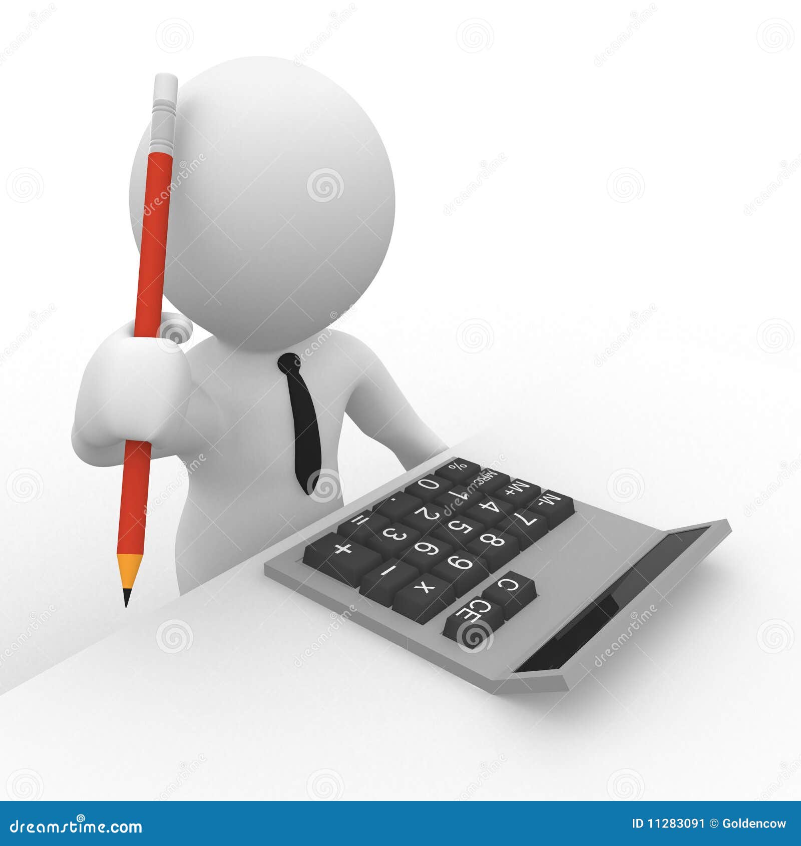 3d accountant calculator pencil 11283091
