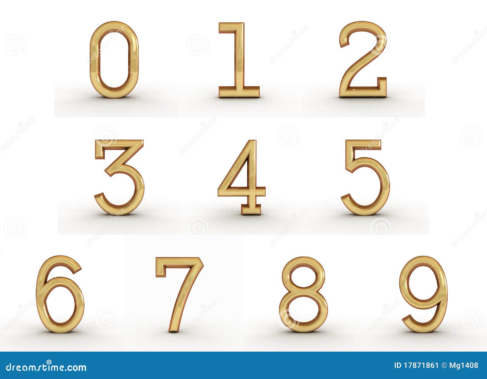 3d Golden Numbers Stock Image - Image: 17871861