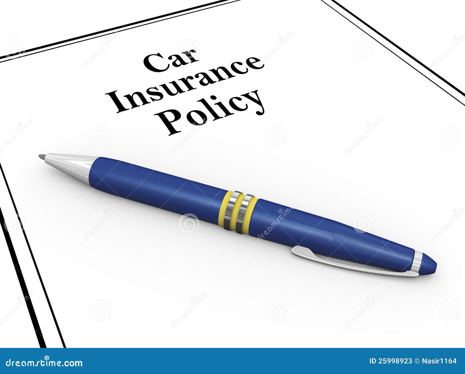 3d Pen And Car Insurance Policy Stock Photos  Image: 25998923