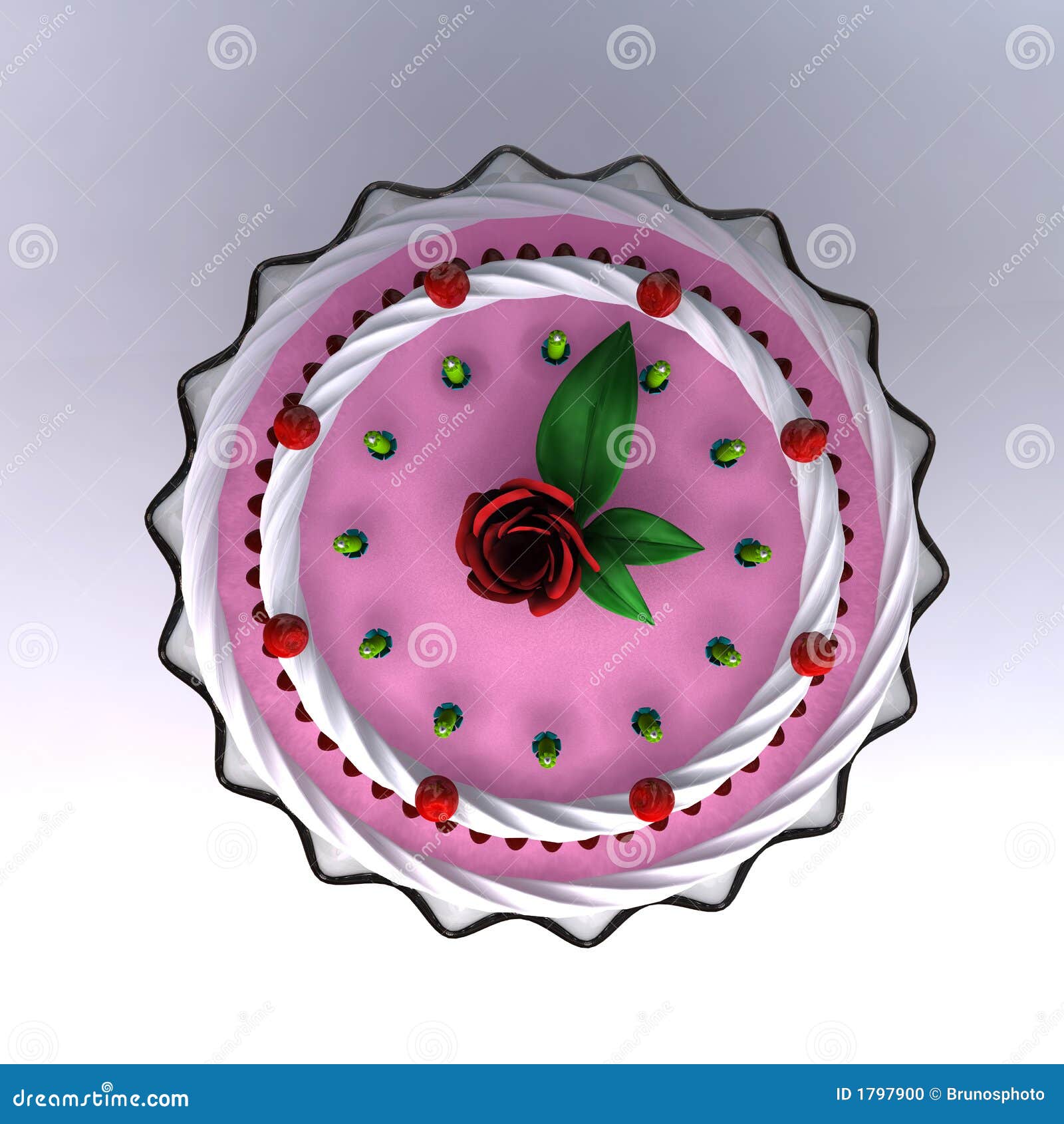 A 3D Render Of Birthday And Wedding Cake Stock Photo ...