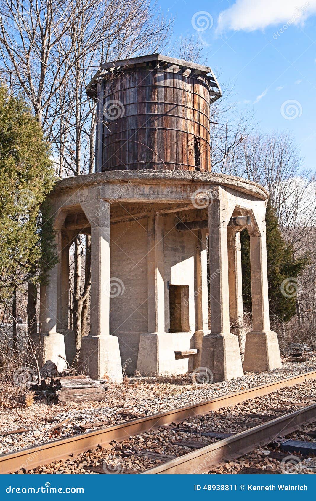 Abandoned Railroad Water Tower Stock Photo - Image: 48938811