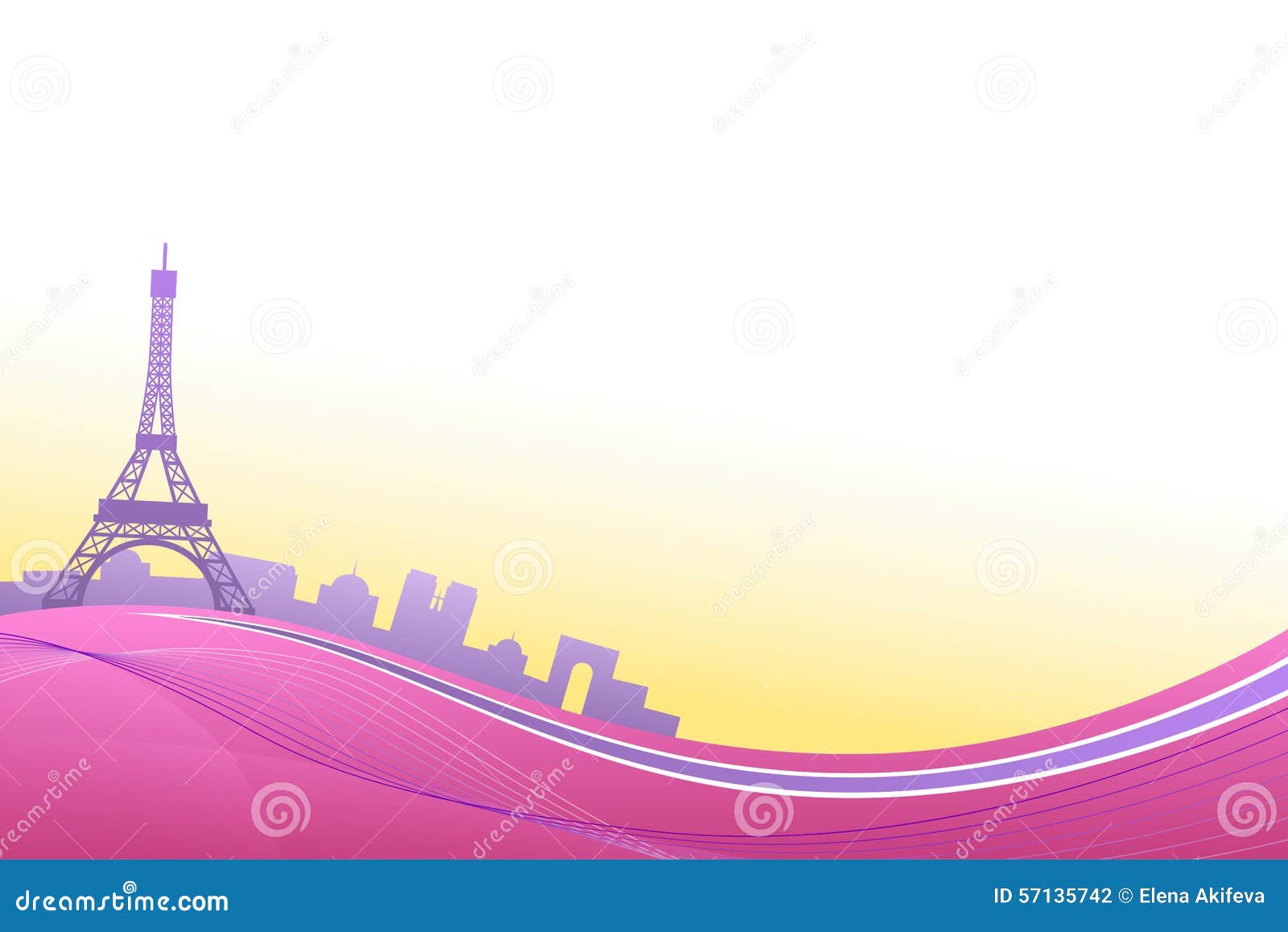 abstract background pink violet paris eiffel tower travel frame illustration vector 57135742