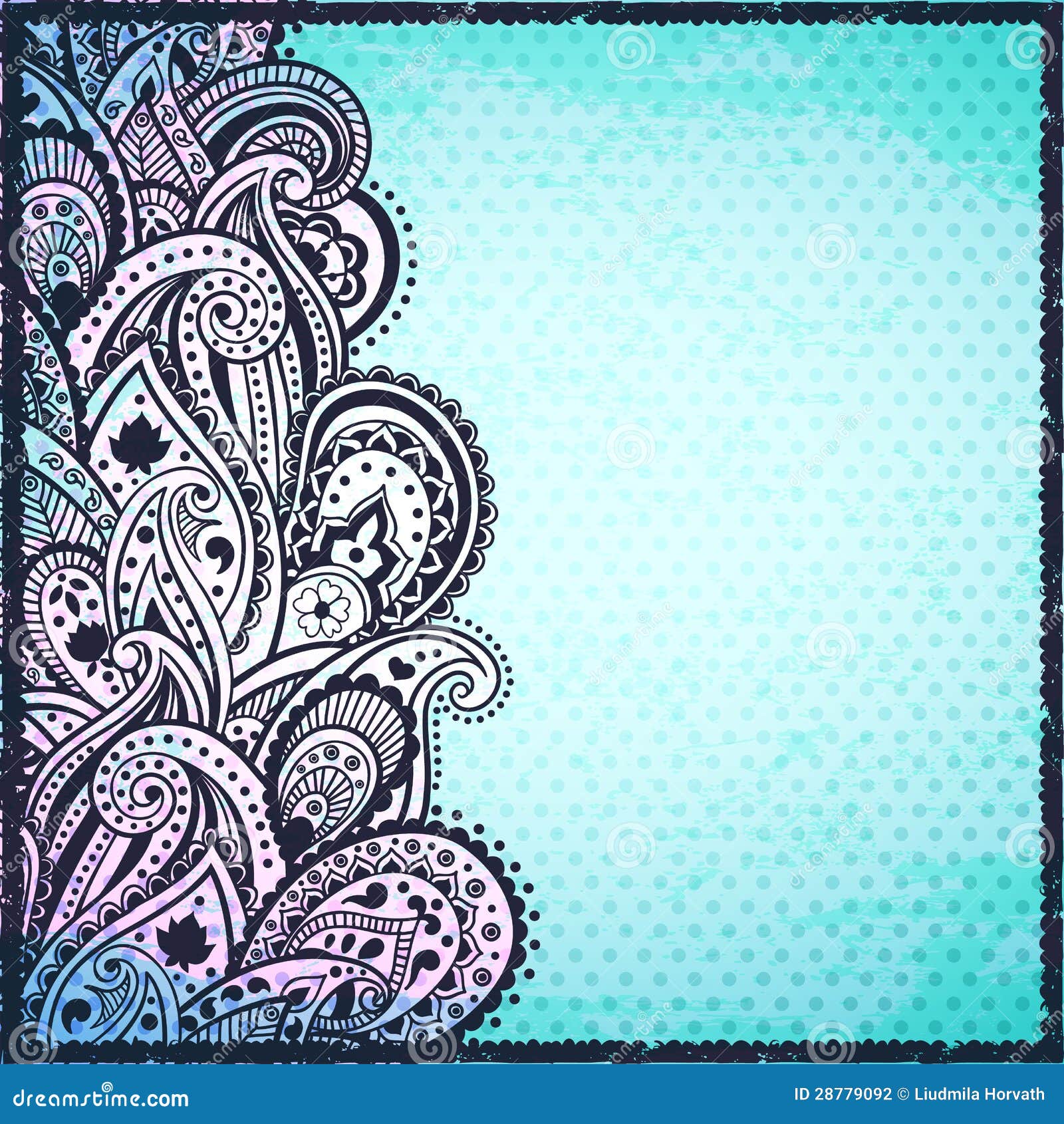 Abstract Blue Paisley Background Stock Photography - Image: 28779092