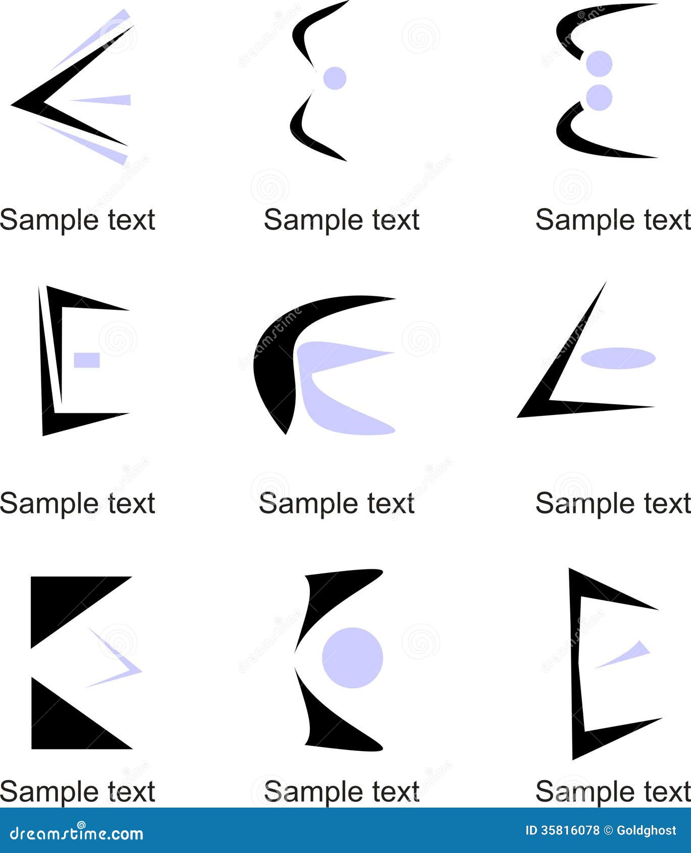 Alphabetical Logo Design Concepts. Letter E.