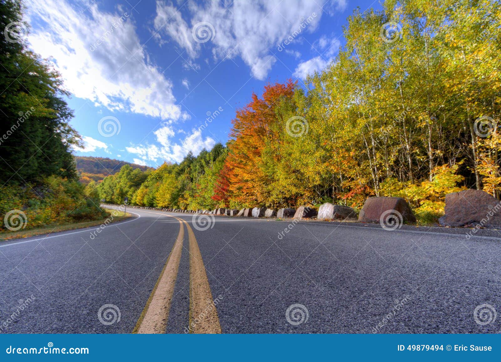 Prospect Mountain, Adirondack State Park, with trees changing color