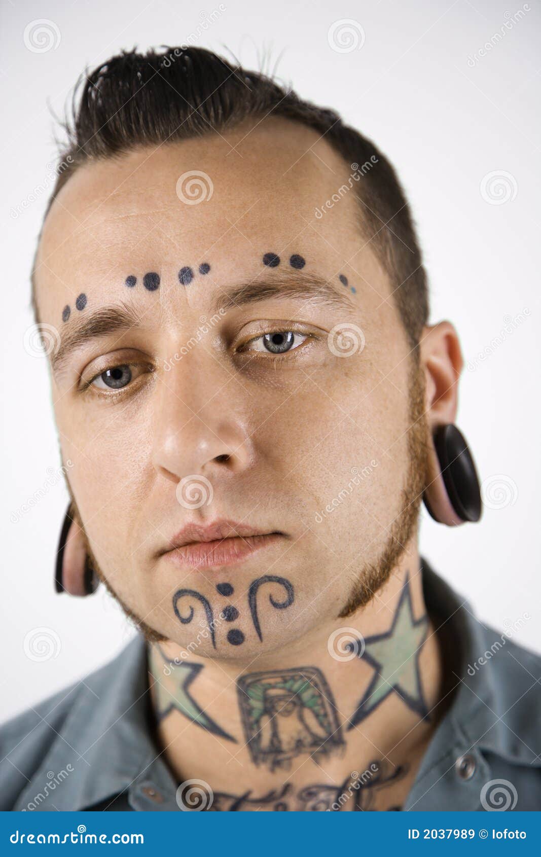 Adult Male With Tattoos And Piercings Royalty Free Stock Images