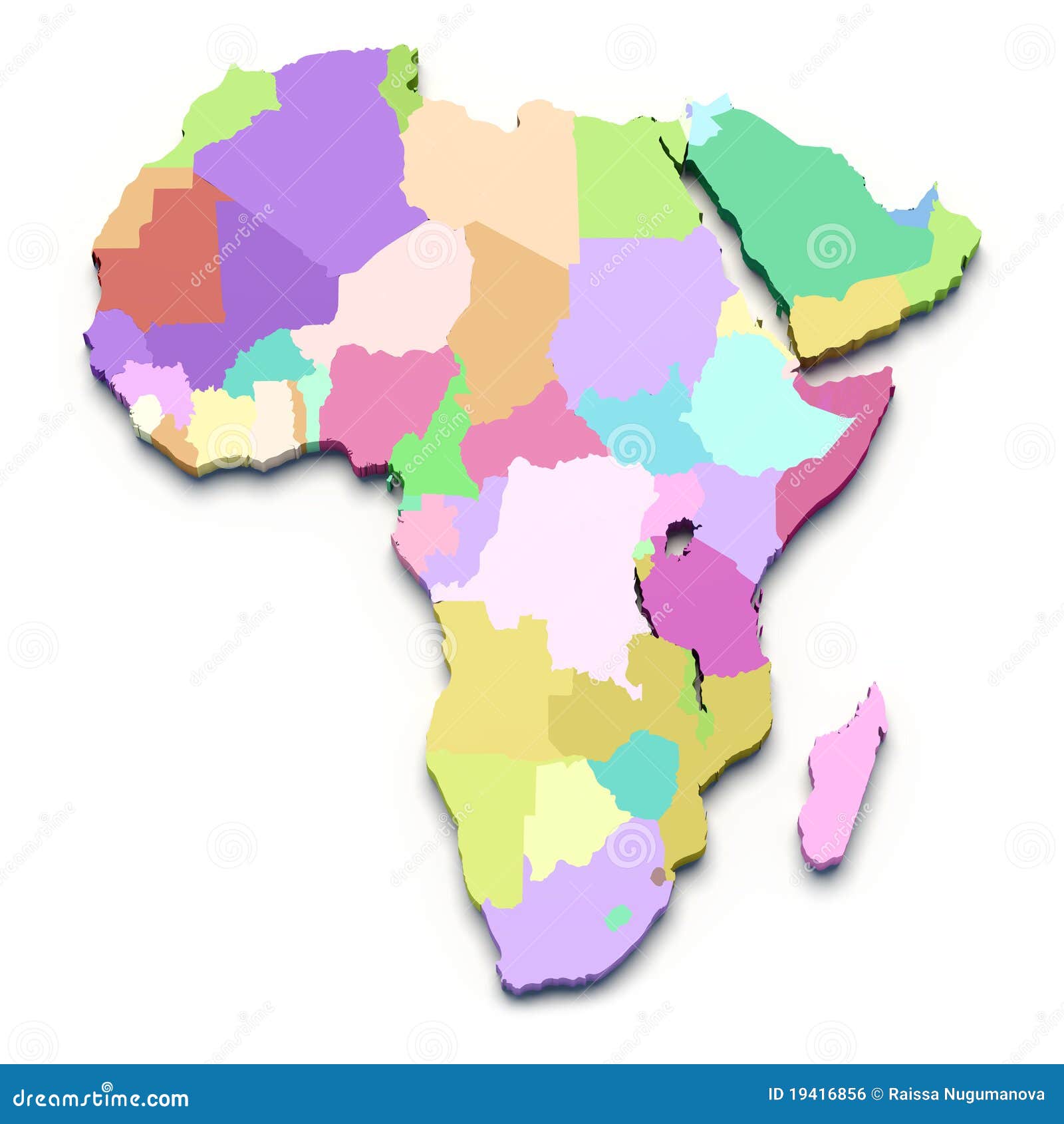 Africa Color Map Royalty Free Stock Image - Image: 19416856