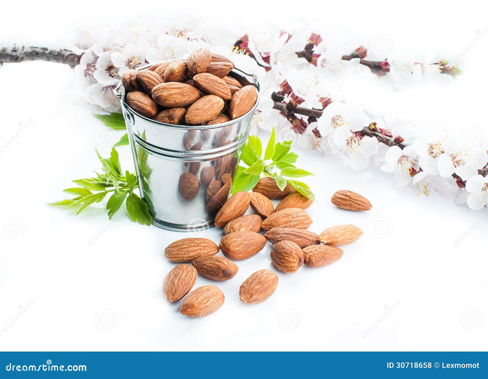 Almonds On A White Background Royalty Free Stock Photos - Image ...