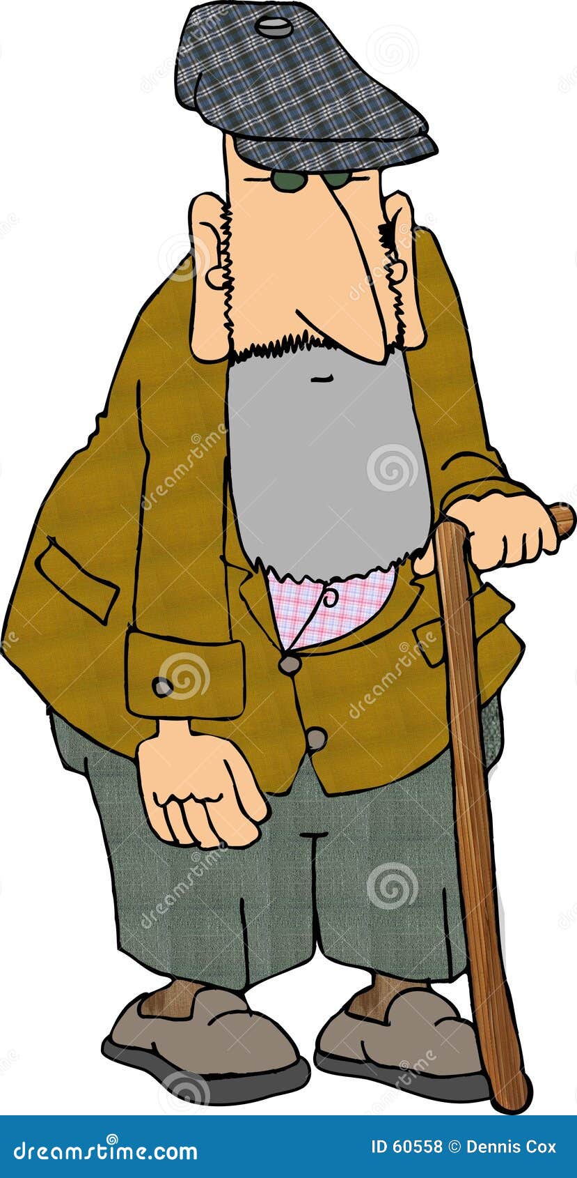 clipart alter mann mit stock - photo #19