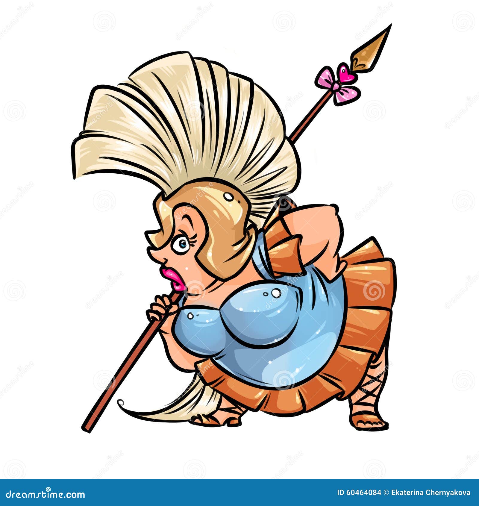 Amazon Woman Warrior Cartoon Illustration Stock Illustration - Image